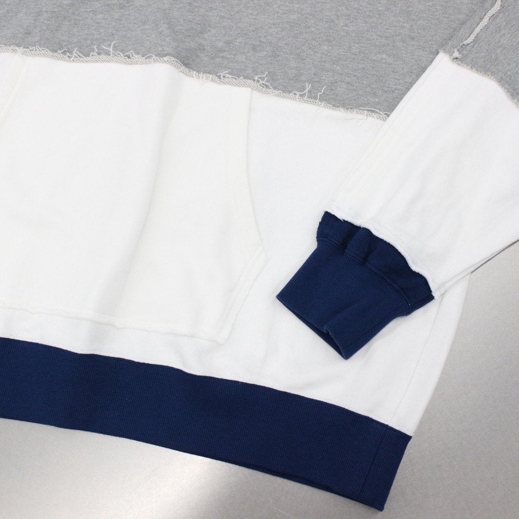 MULTI COLOR CUTOFF HOODIE #GRAY [23SS-FS-33/FS1067]