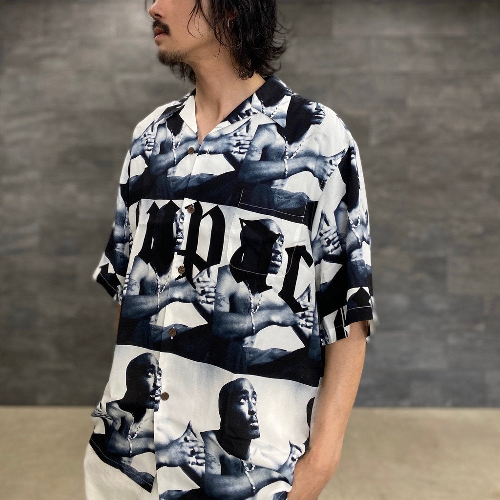 TUPAC | S/S HAWAIIAN SHIRT -TYPE 2- #WHITE [TUPAC-WM-HI02]