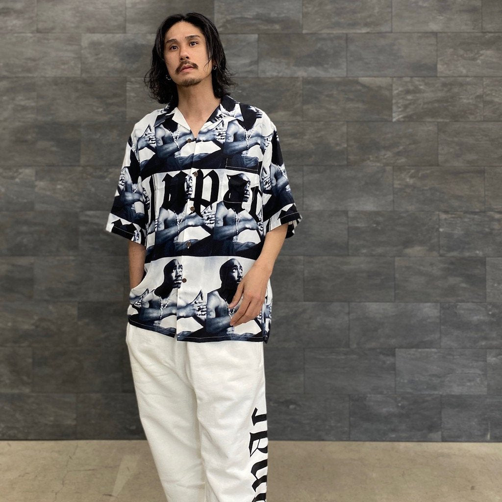 TUPAC | S/S HAWAIIAN SHIRT -TYPE 2- #WHITE [TUPAC-WM-HI02]