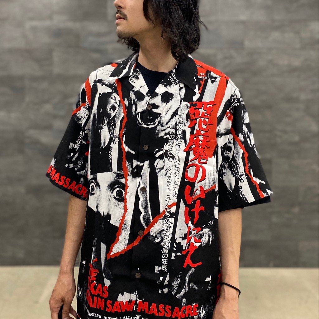 THE TEXAS CHAINSAW MASSACRE | S/S HAWAIIAN SHIRT -TYPE 2- #MONO [TTCM-WM-HI07]