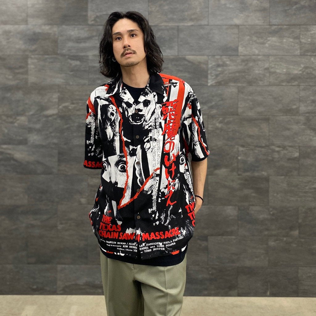 THE TEXAS CHAINSAW MASSACRE | S/S HAWAIIAN SHIRT -TYPE 2- #MONO [TTCM-WM-HI07]