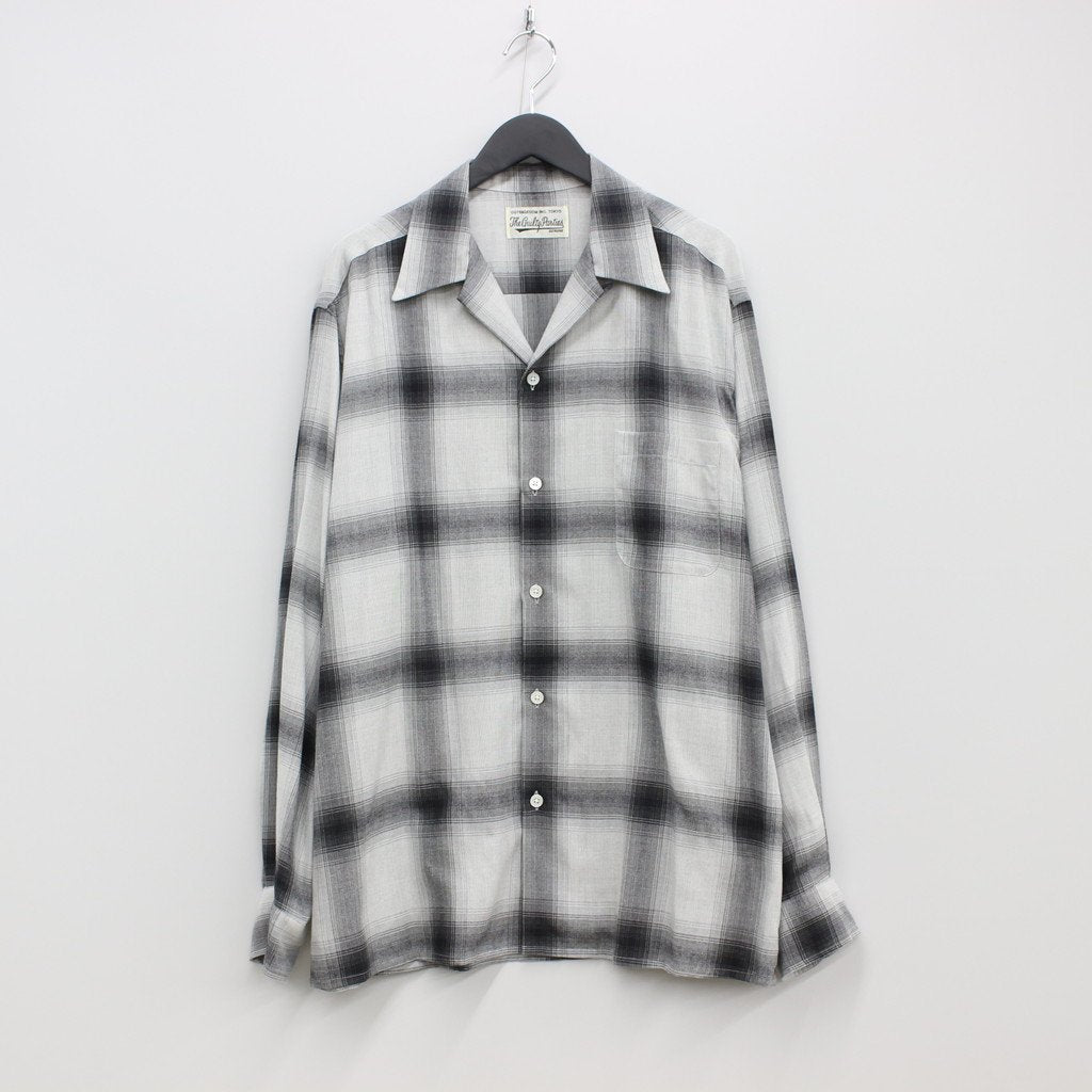 OMBRE CHECK OPEN COLLAR SHIRT L/S -TYPE 2- #WHITE/BLACK [23SS-WMS-OC12]