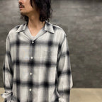 OMBRE CHECK OPEN COLLAR SHIRT L/S -TYPE 2- #WHITE/BLACK [23SS-WMS-OC12]