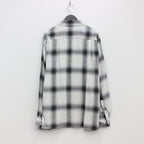 OMBRE CHECK OPEN COLLAR SHIRT L/S -TYPE 2- #WHITE/BLACK [23SS-WMS-OC12]
