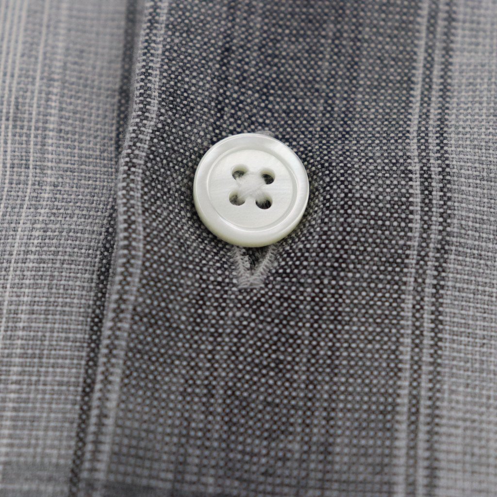 OMBRE CHECK OPEN COLLAR SHIRT L/S -TYPE 2- #WHITE/BLACK [23SS-WMS-OC12]