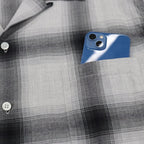 OMBRE CHECK OPEN COLLAR SHIRT L/S -TYPE 2- #WHITE/BLACK [23SS-WMS-OC12]