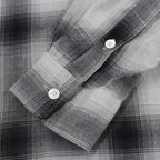 OMBRE CHECK OPEN COLLAR SHIRT L/S -TYPE 2- #WHITE/BLACK [23SS-WMS-OC12]