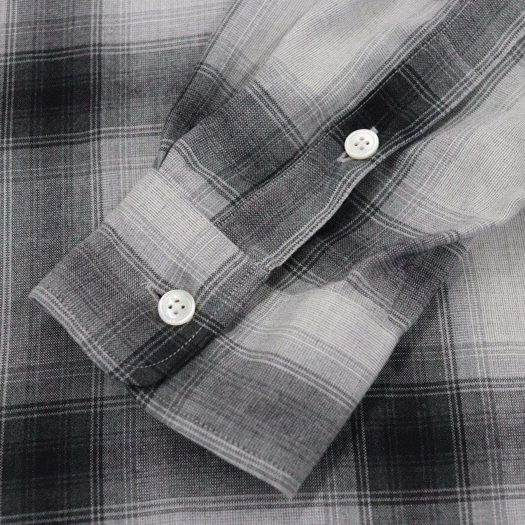 OMBRE CHECK OPEN COLLAR SHIRT L/S -TYPE 2- #WHITE/BLACK [23SS-WMS-OC12]