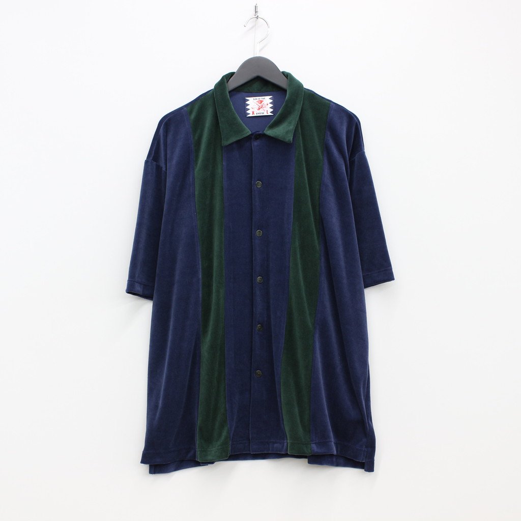 絲絨條紋襯衫#海軍藍 [SC2310-CT05]