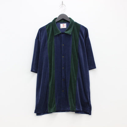 VELOUR STRIPE SHIRT #NAVY [SC2310-CT05]