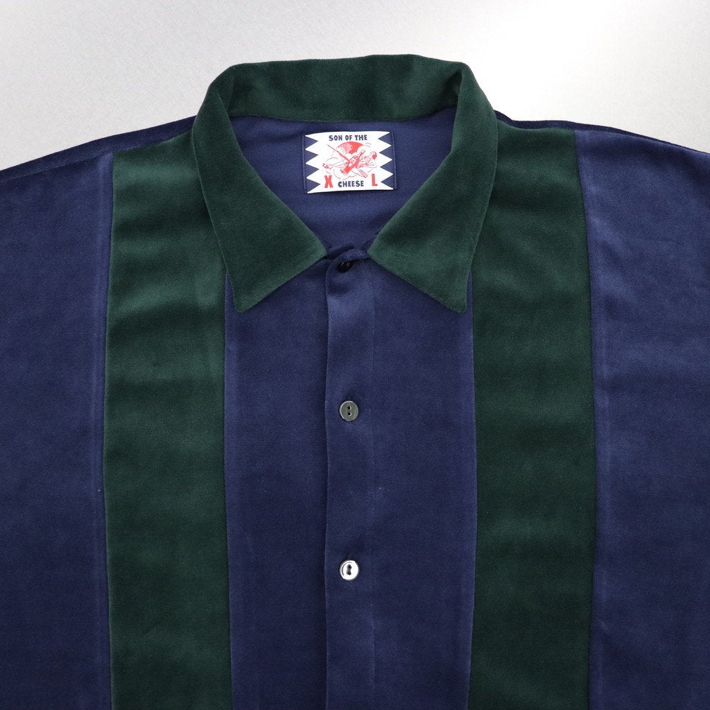 VELOUR STRIPE SHIRT #NAVY [SC2310-CT05]