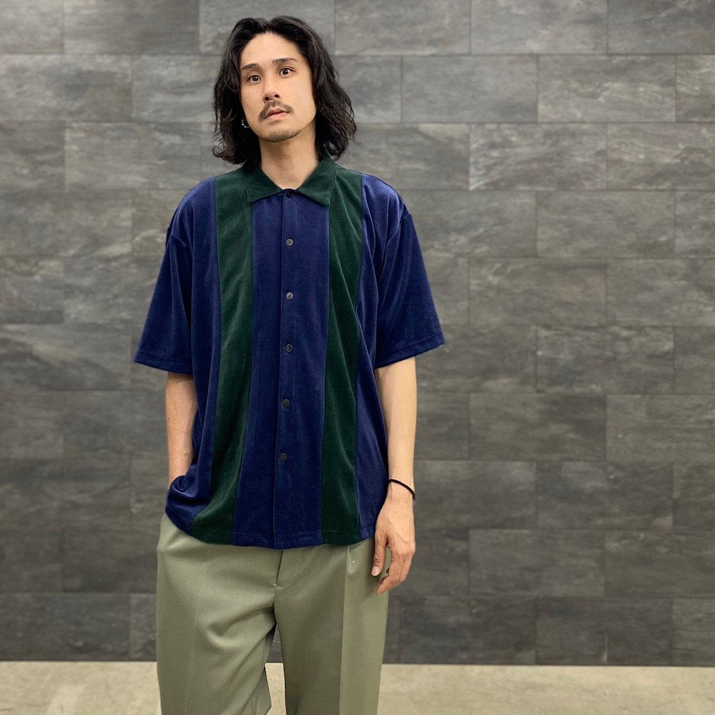 VELOUR STRIPE SHIRT #NAVY [SC2310-CT05] _ SON OF THE CHEESE