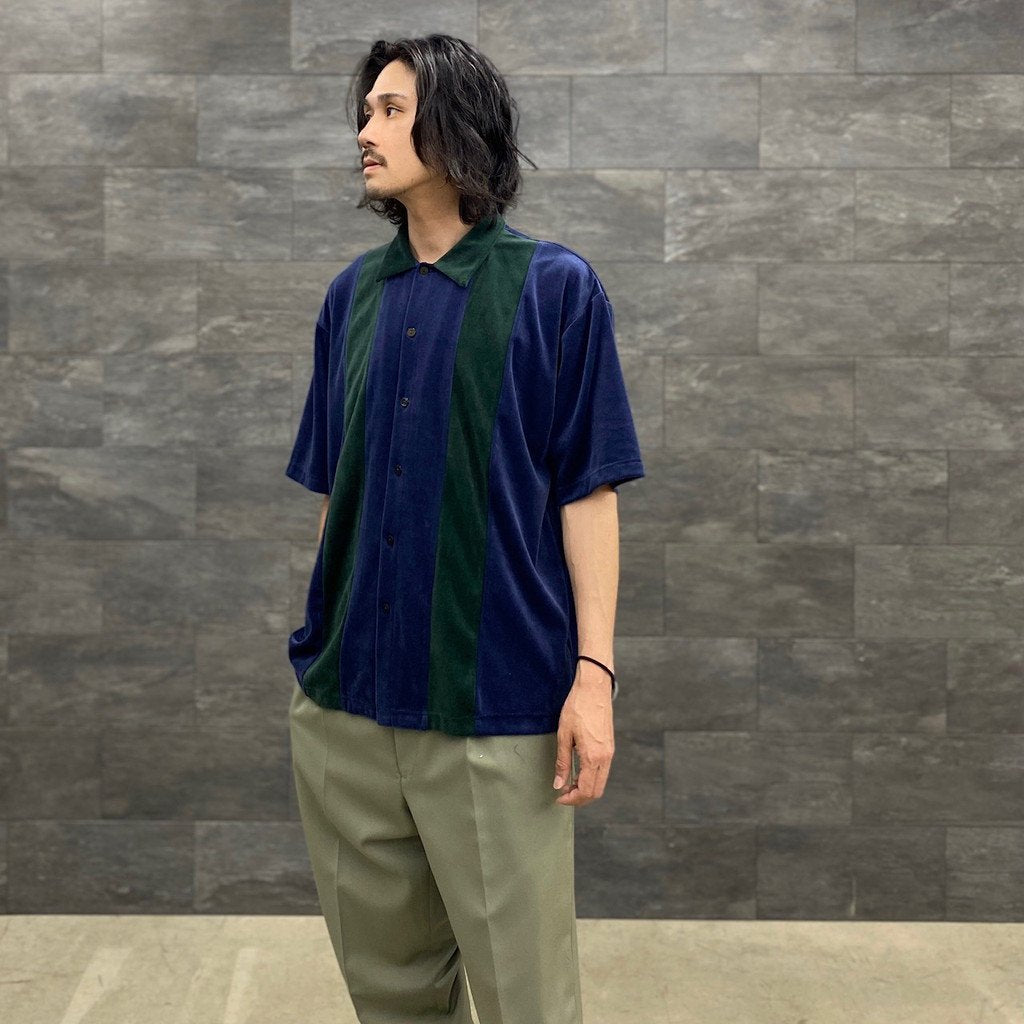 絲絨條紋襯衫#海軍藍 [SC2310-CT05]