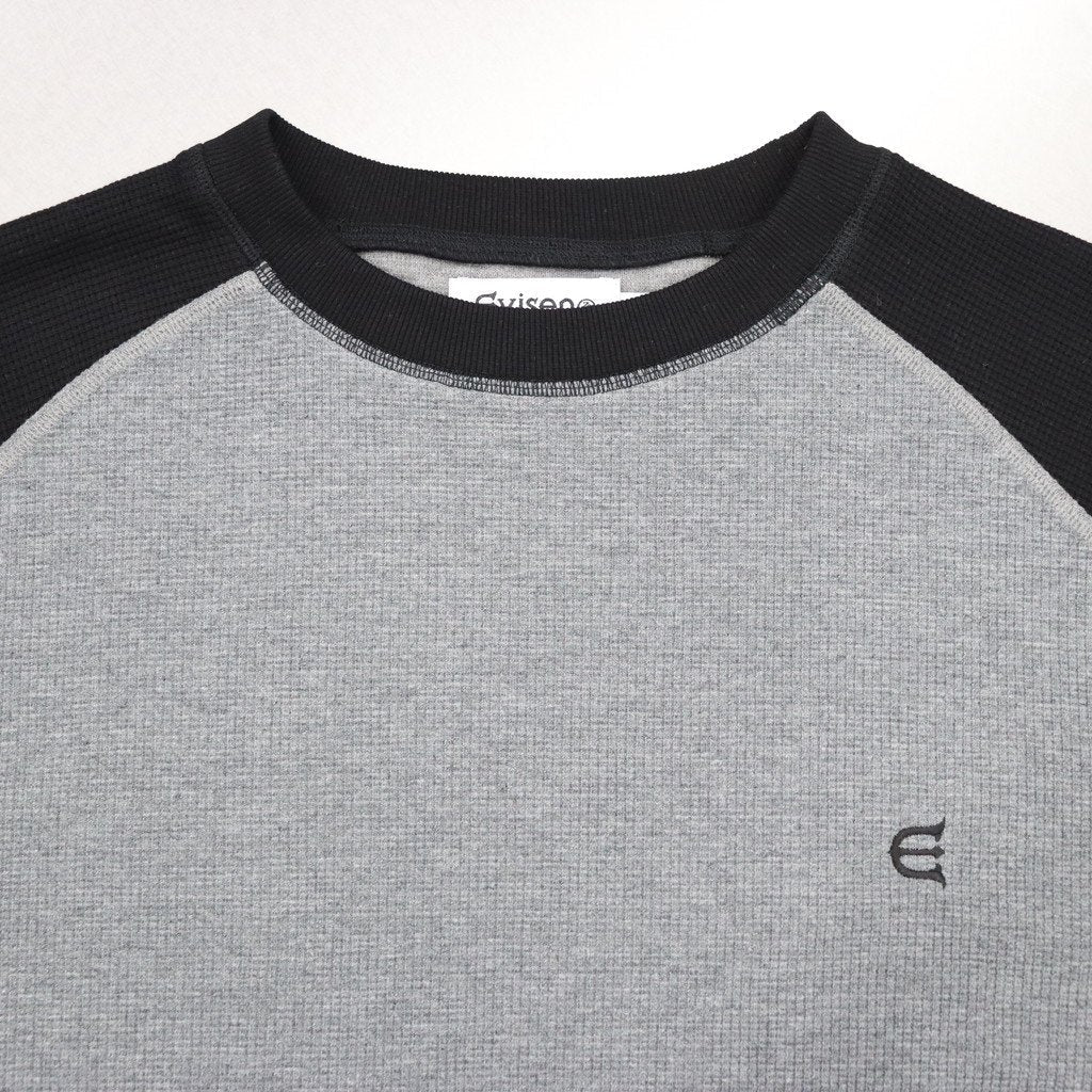 THERMAL RAGLAN TOP #CHARCOAL x BLACK [23SS-KN06]