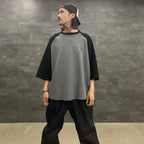 THERMAL RAGLAN TOP #CHARCOAL x BLACK [23SS-KN06]