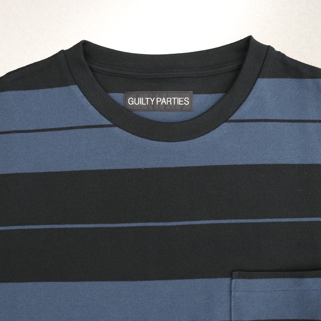 STRIPED CREW NECK T-SHIRT #NAVY/BLACK [23SS-WMT-SS01]