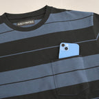 STRIPED CREW NECK T-SHIRT #NAVY/BLACK [23SS-WMT-SS01]