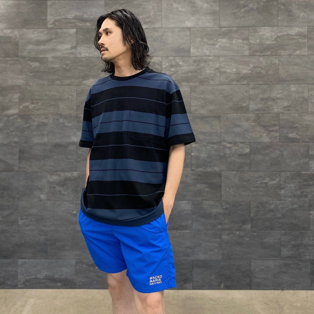 STRIPED CREW NECK T-SHIRT #NAVY/BLACK [23SS-WMT-SS01]