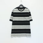 STRIPED CREW NECK T-SHIRT #GRAY/BLACK [23SS-WMT-SS01]