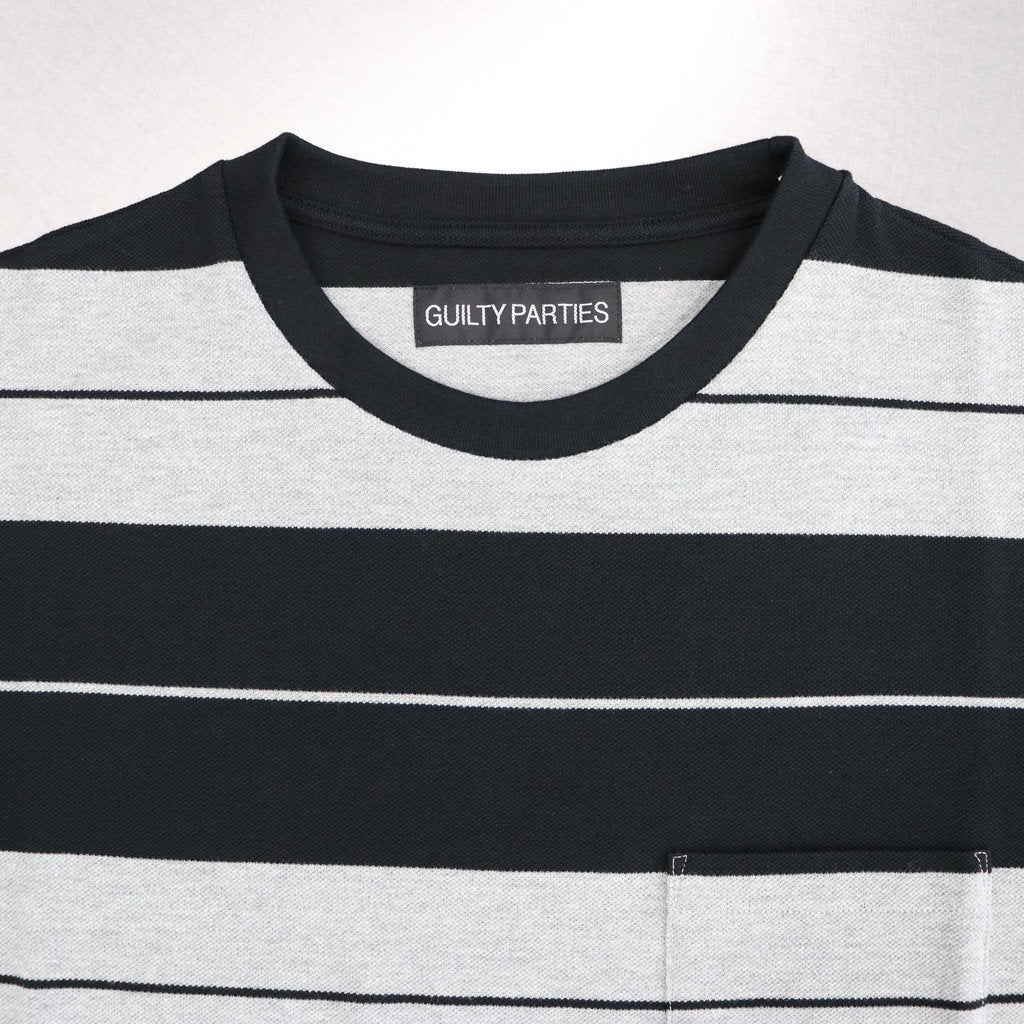 STRIPED CREW NECK T-SHIRT #GRAY/BLACK [23SS-WMT-SS01]