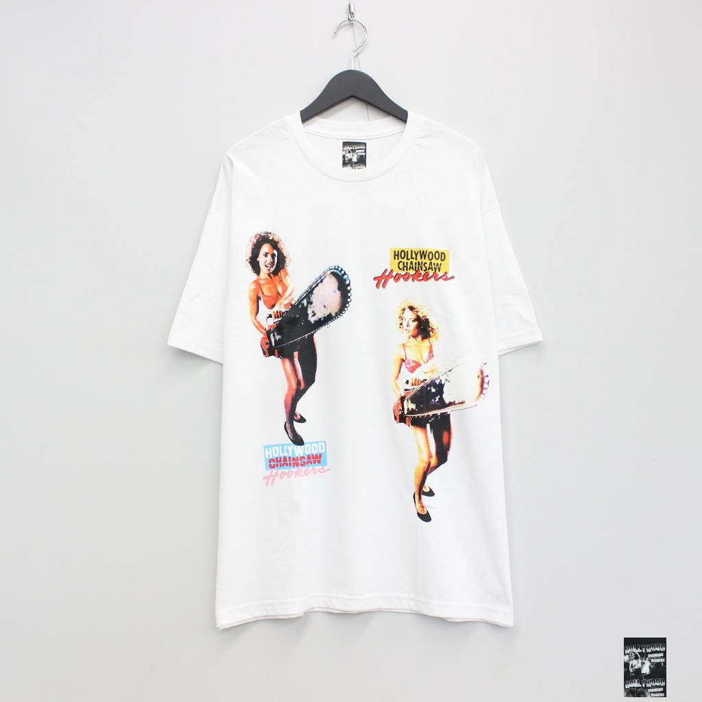 HOLLYWOOD CHAINSAW HOOKERS | CREW NECK T-SHIRT -TYPE 3- #WHITE [HCH-WM-TEE03]