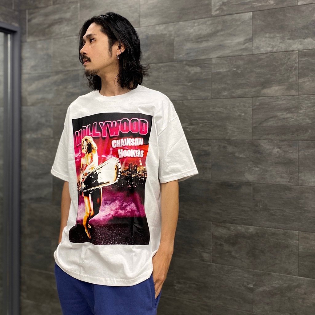 HOLLYWOOD CHAINSAW HOOKERS | CREW NECK T-SHIRT -TYPE 1- #WHITE [HCH-WM-TEE01]