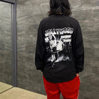 HOLLYWOOD CHAINSAW HOOKERS | CREW NECK LONG SLEEVE T-SHIRT -TYPE 2- #BLACK [HCH-WM-LT02]