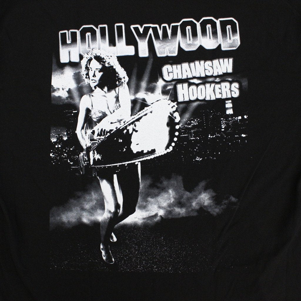 HOLLYWOOD CHAINSAW HOOKERS | CREW NECK LONG SLEEVE T-SHIRT -TYPE 2- #BLACK [HCH-WM-LT02]