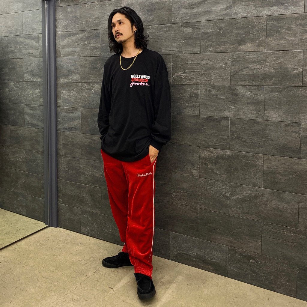 HOLLYWOOD CHAINSAW HOOKERS | CREW NECK LONG SLEEVE T-SHIRT -TYPE 2- #BLACK [HCH-WM-LT02]