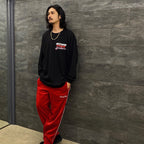 HOLLYWOOD CHAINSAW HOOKERS | CREW NECK LONG SLEEVE T-SHIRT -TYPE 2- #BLACK [HCH-WM-LT02]