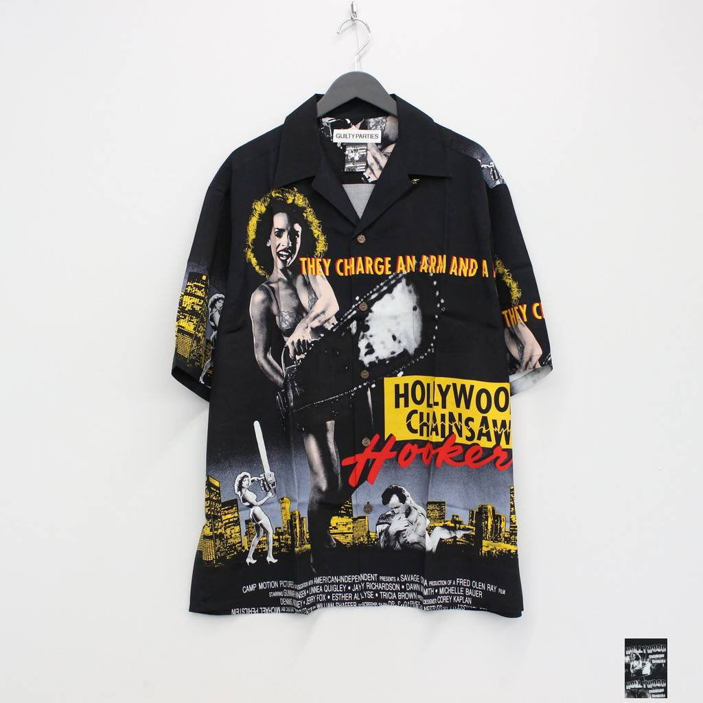 HOLLYWOOD CHAINSAW HOOKERS | S/S HAWAIIAN SHIRT -TYPE 2- #BLACK [HCH-WM-HI02]