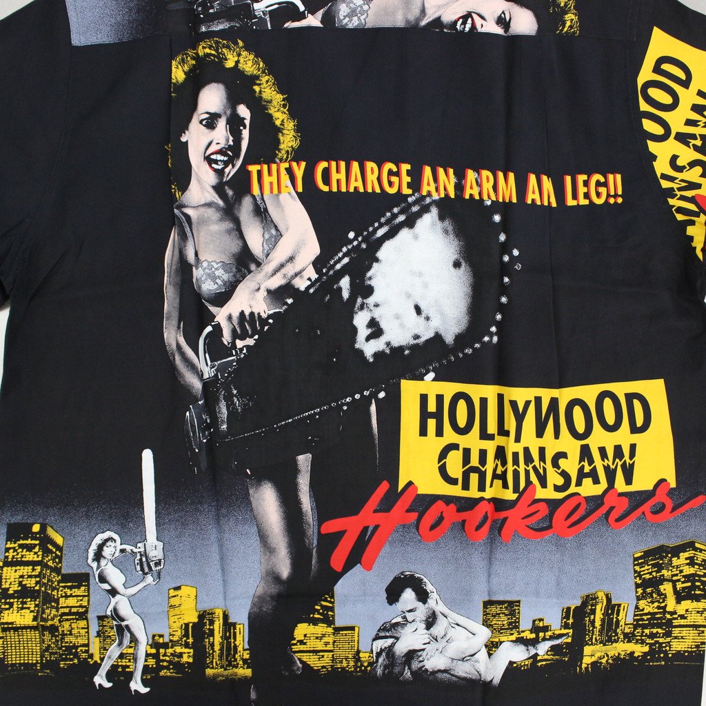 HOLLYWOOD CHAINSAW HOOKERS | S/S HAWAIIAN SHIRT -TYPE 2- #BLACK