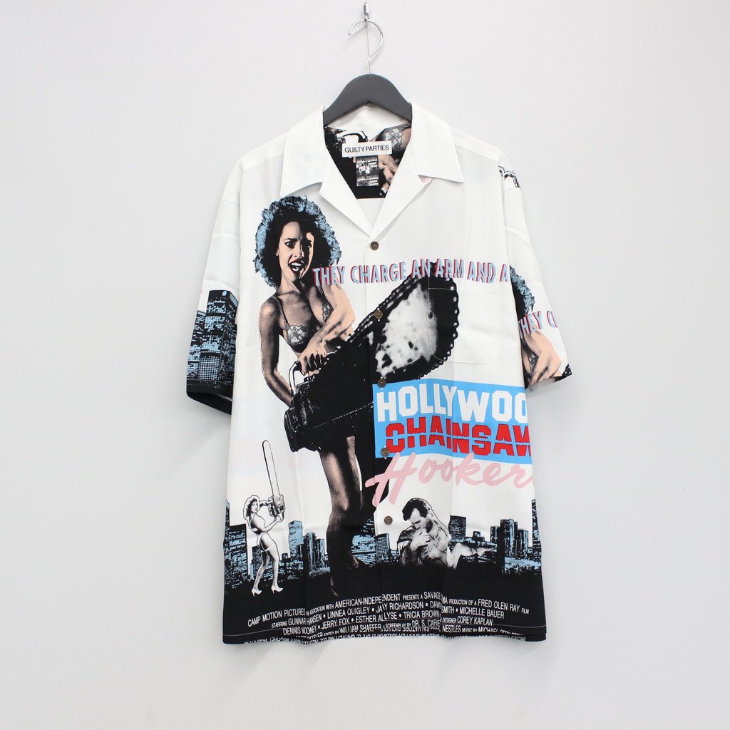 HOLLYWOOD CHAINSAW HOOKERS | S/S HAWAIIAN SHIRT -TYPE 2- #WHITE [HCH-WM-HI02]