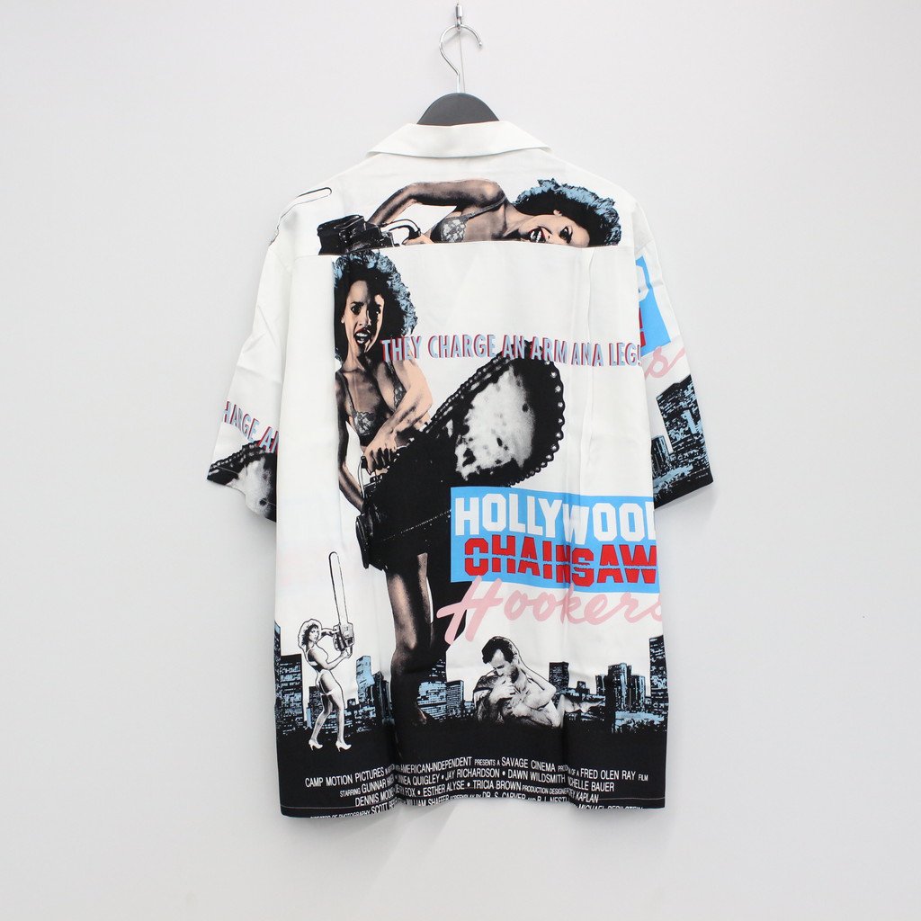 HOLLYWOOD CHAINSAW HOOKERS | S/S HAWAIIAN SHIRT -TYPE 2- #WHITE [HCH-WM-HI02]