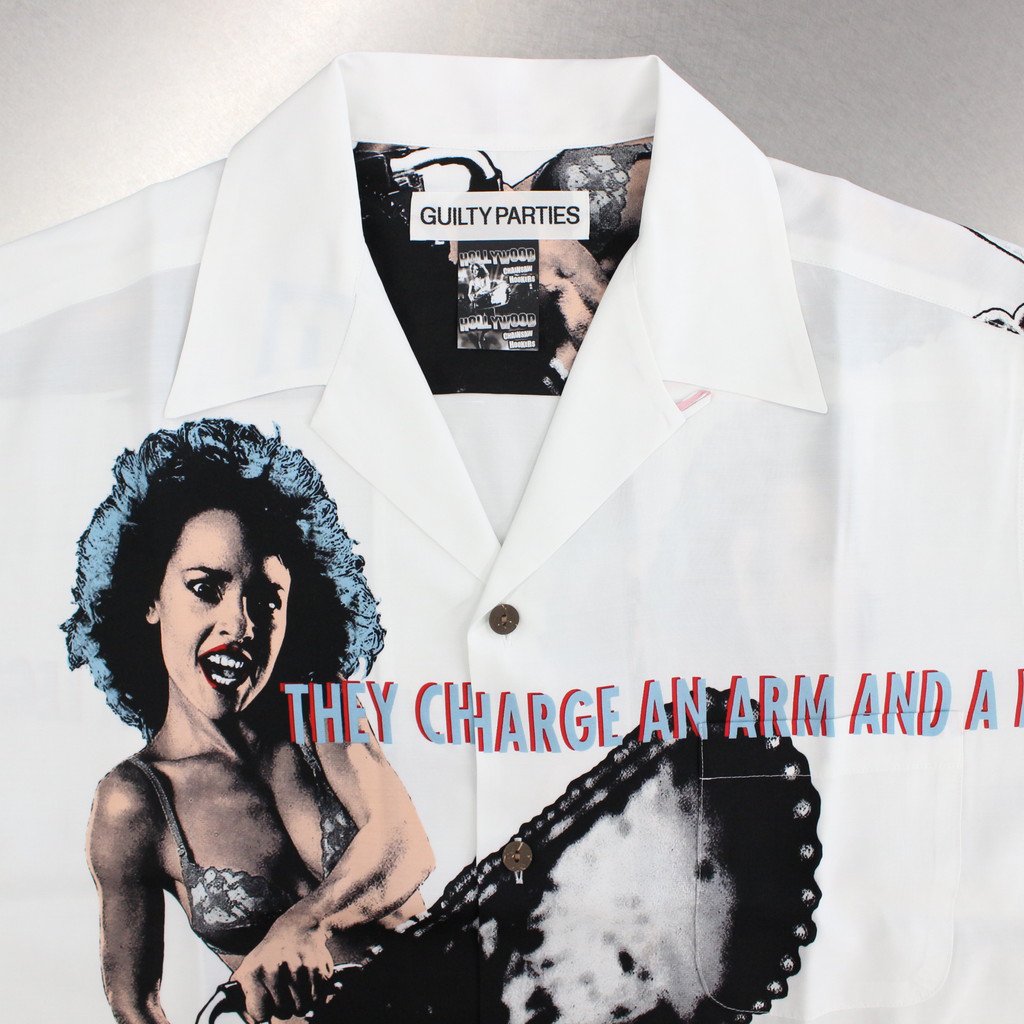 HOLLYWOOD CHAINSAW HOOKERS | S/S HAWAIIAN SHIRT -TYPE 2- #WHITE [HCH-WM-HI02]