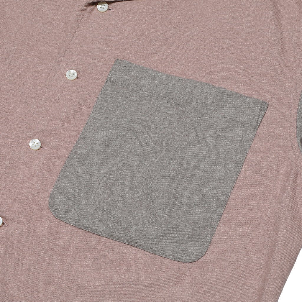 COTTON LPOC SHORT SLEEVE OPEN SHIRT #PINK [CES23SH11]