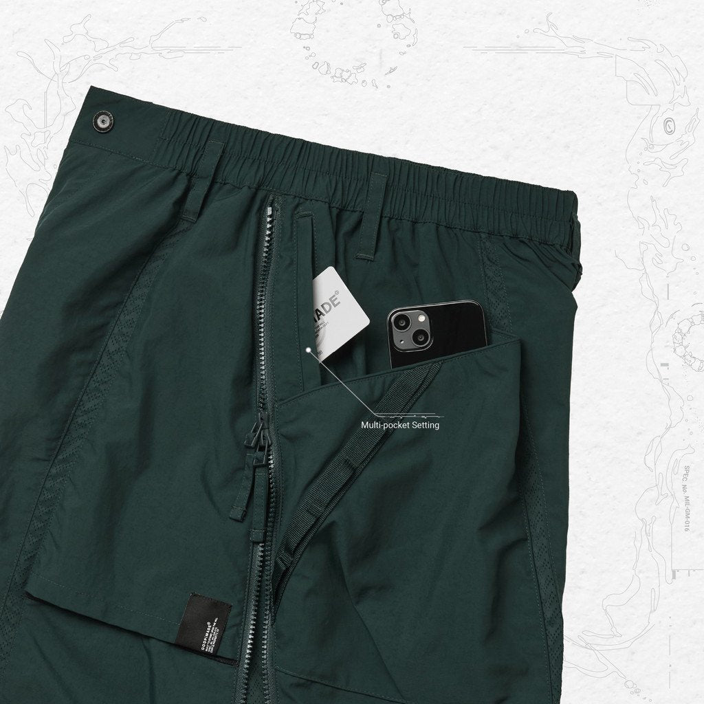 "SR-1L" SOFTBOX 拉鍊實用短褲 #DARK-GREEN [GOOPI-23SS-MAY-01]