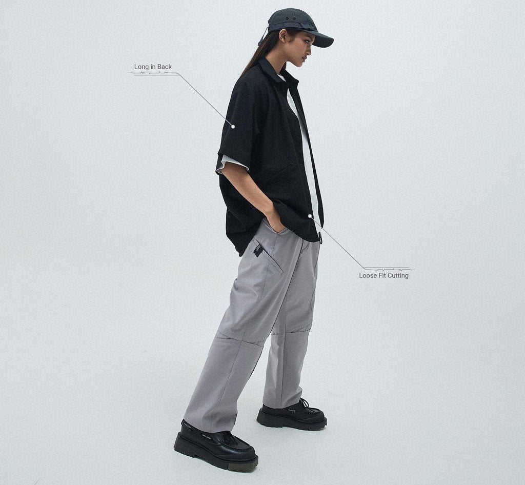 「GNV-17」SOFTBOX 拋物線大襯衫 #BLACK [GOOPI-23SS-MAY-03]