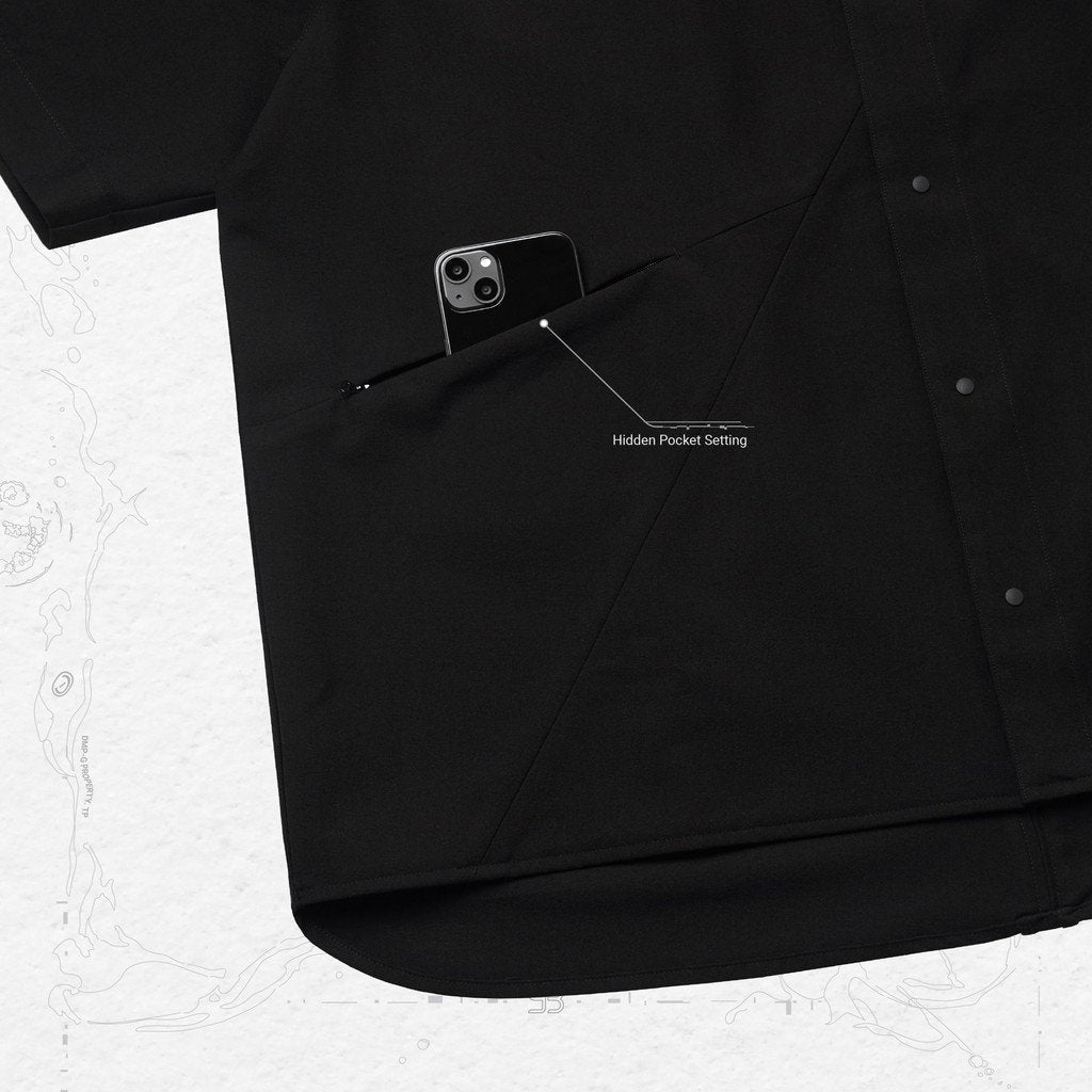 「GNV-17」SOFTBOX 拋物線大襯衫 #BLACK [GOOPI-23SS-MAY-03]