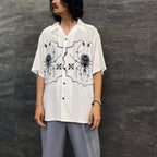 WOLF'S HEAD | S/S HAWAIIAN SHIRT -TYPE 4- #WHITE/GRAY [WOLFSHEAD-WM-HI10]