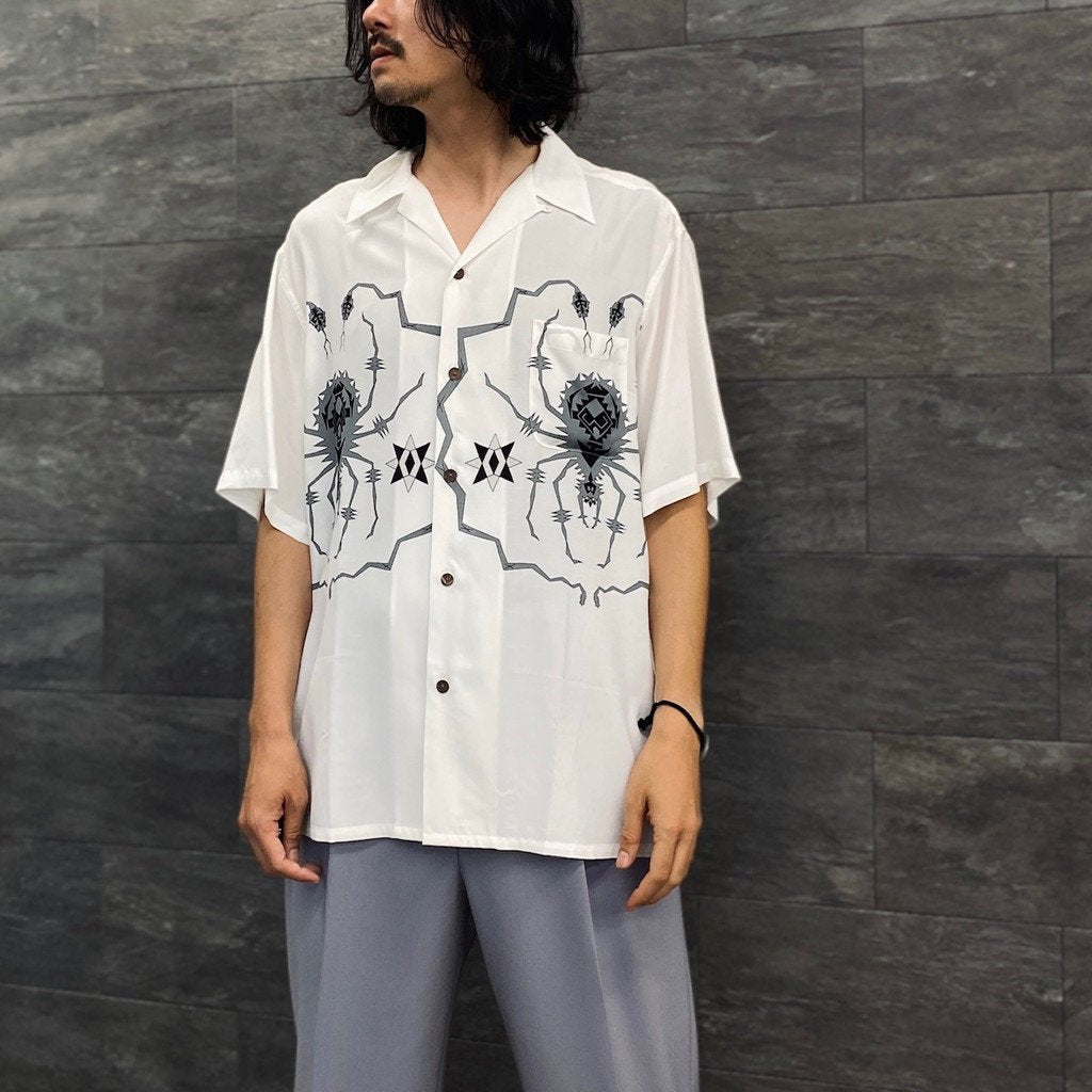 WOLF'S HEAD | S/S HAWAIIAN SHIRT -TYPE 4- #WHITE/GRAY [WOLFSHEAD-WM-HI10]