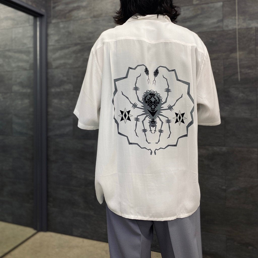 WOLF'S HEAD | S/S HAWAIIAN SHIRT -TYPE 4- #WHITE/GRAY [WOLFSHEAD-WM-HI10]