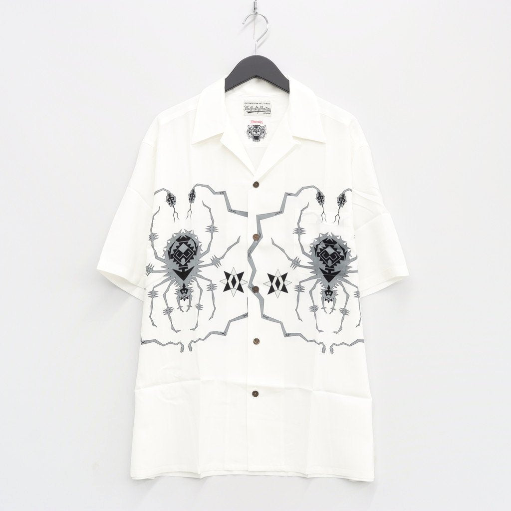 WOLF'S HEAD | S/S HAWAIIAN SHIRT -TYPE 4- #WHITE/GRAY [WOLFSHEAD-WM-HI10]