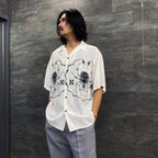 WOLF'S HEAD | S/S HAWAIIAN SHIRT -TYPE 4- #WHITE/GRAY [WOLFSHEAD-WM-HI10]