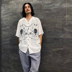 WOLF'S HEAD | S/S HAWAIIAN SHIRT -TYPE 4- #WHITE/GRAY [WOLFSHEAD-WM-HI10]