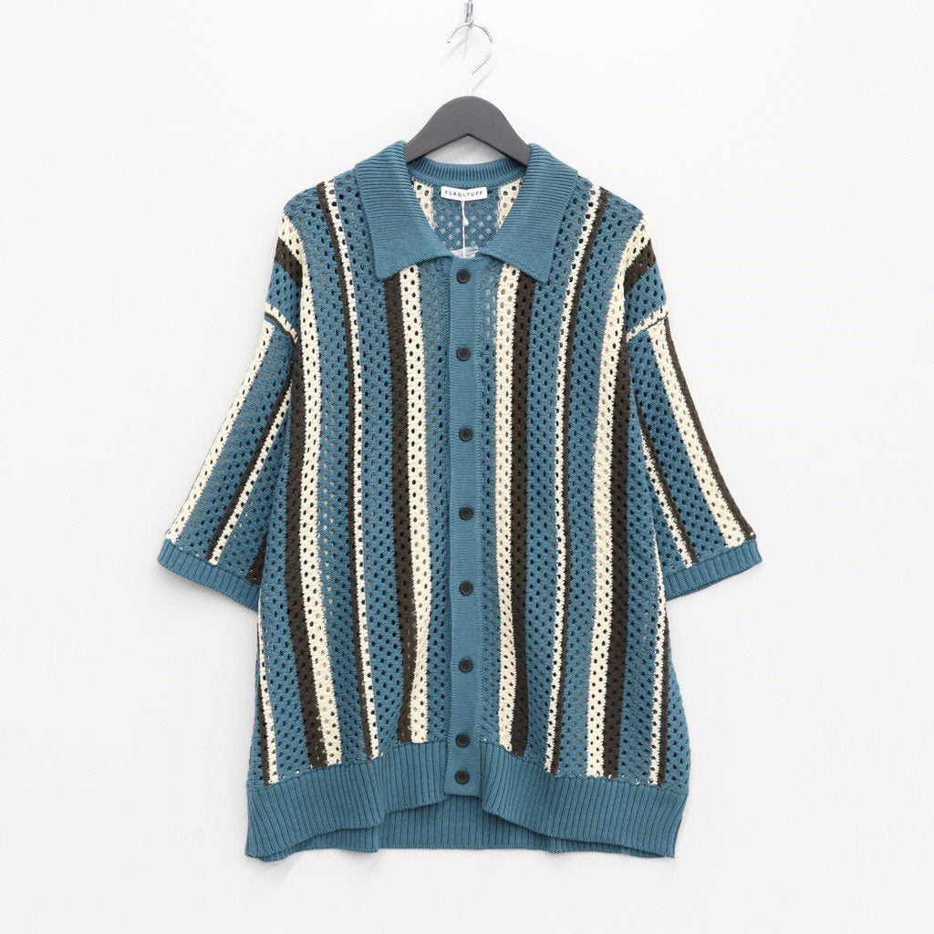 STRIPE KINT S/S SUMMER CARDIGAN #GREEN [23AW-FS-SPOT-01/FS1344]