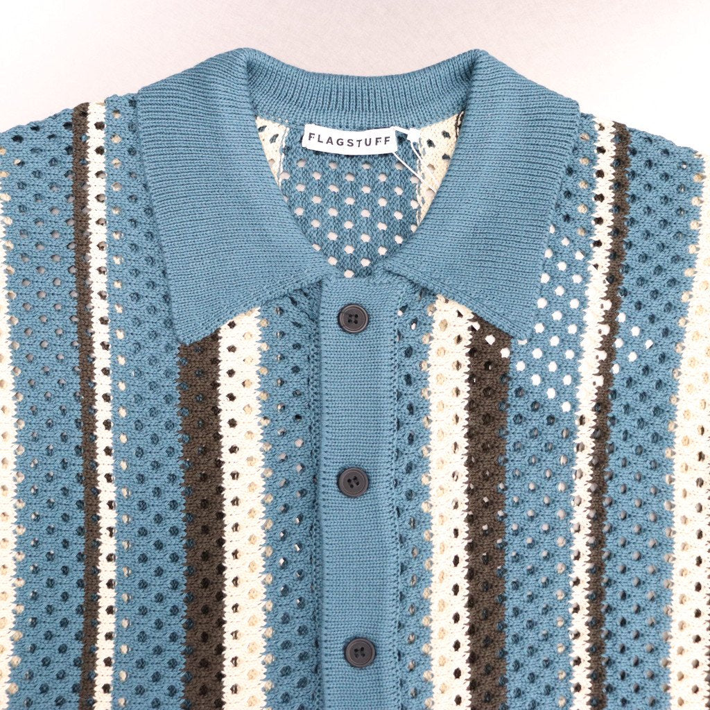 STRIPE KINT S/S SUMMER CARDIGAN #GREEN [23AW-FS-SPOT-01/FS1344]