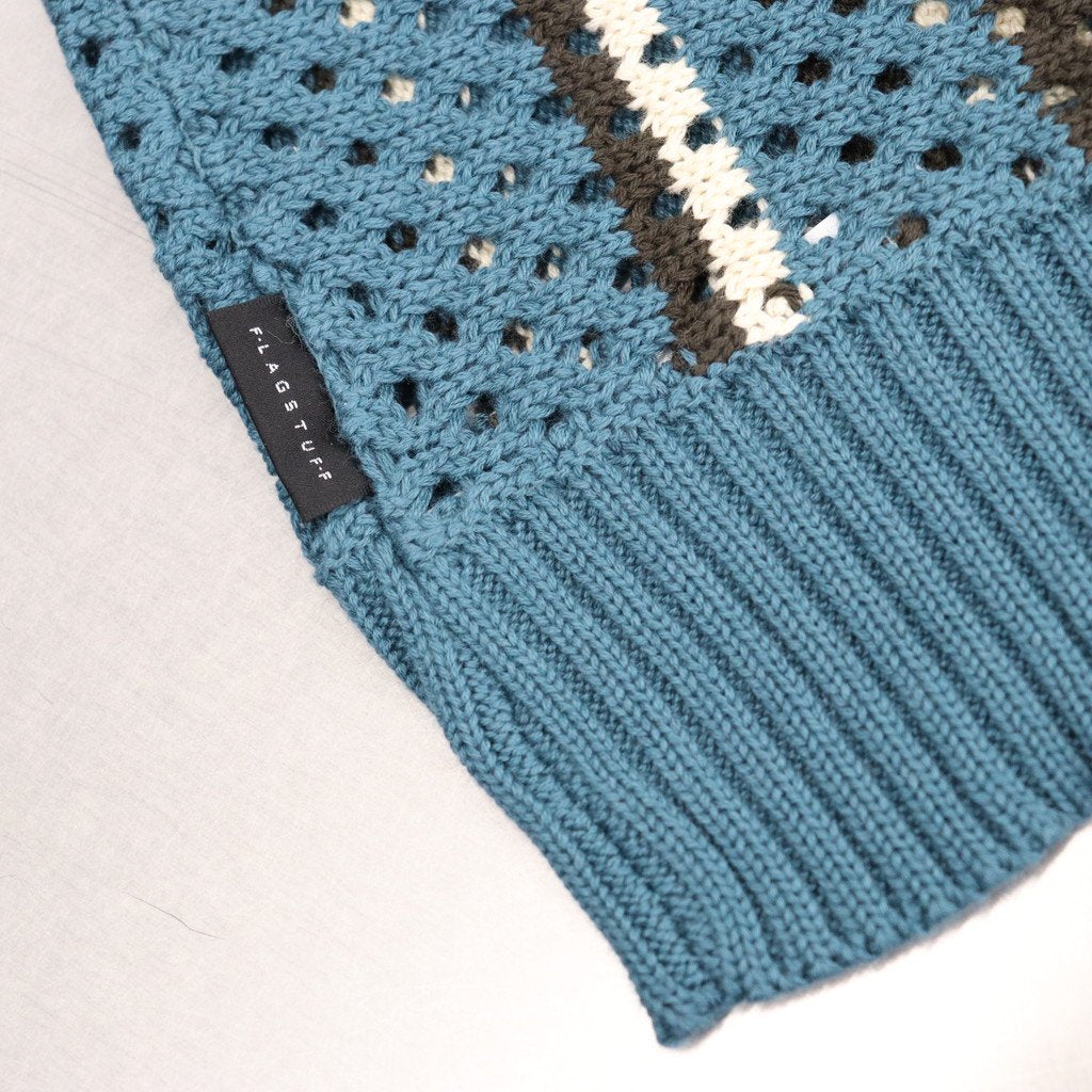 STRIPE KINT S/S SUMMER CARDIGAN #GREEN [23AW-FS-SPOT-01/FS1344]