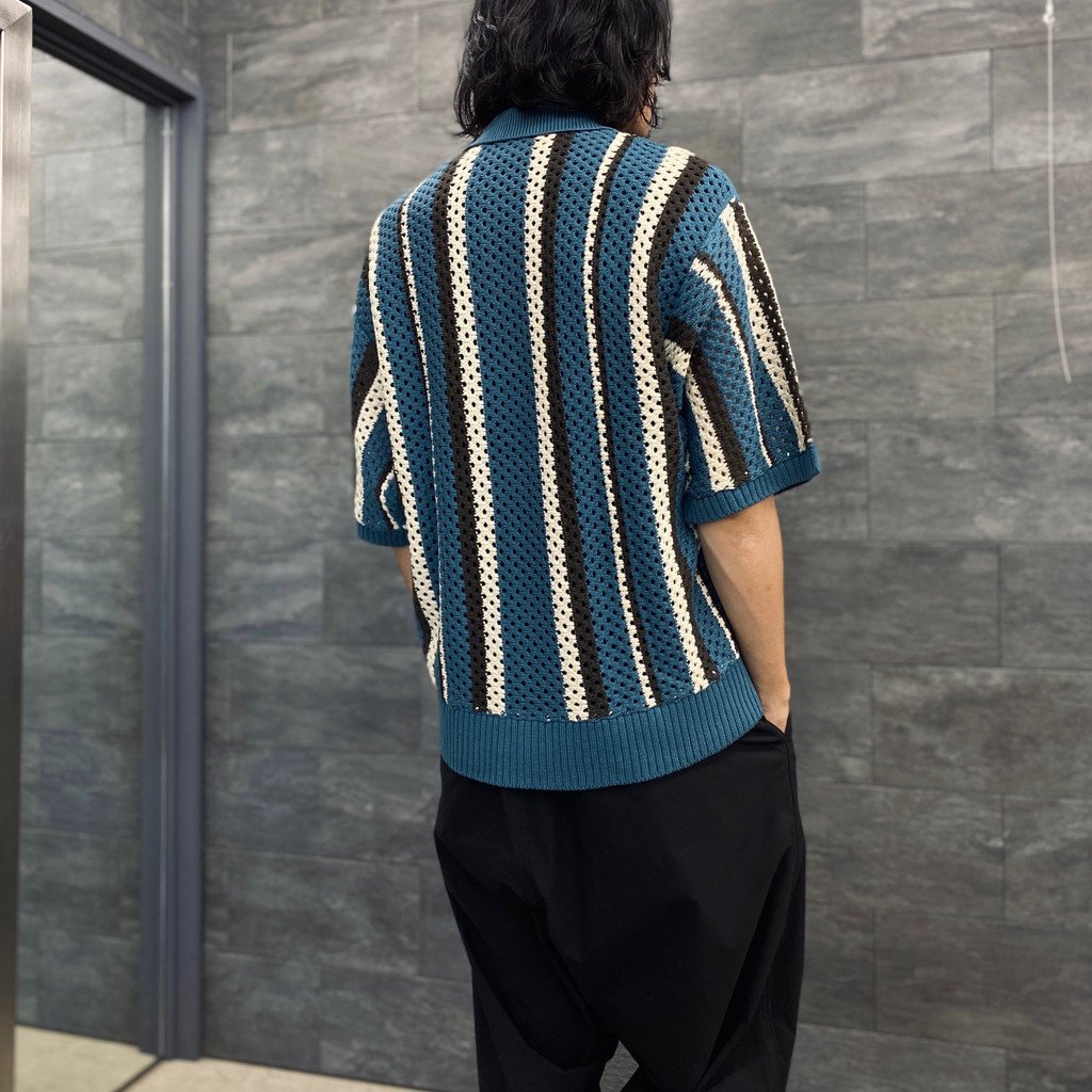 STRIPE KINT S/S SUMMER CARDIGAN #GREEN [23AW-FS-SPOT-01/FS1344]