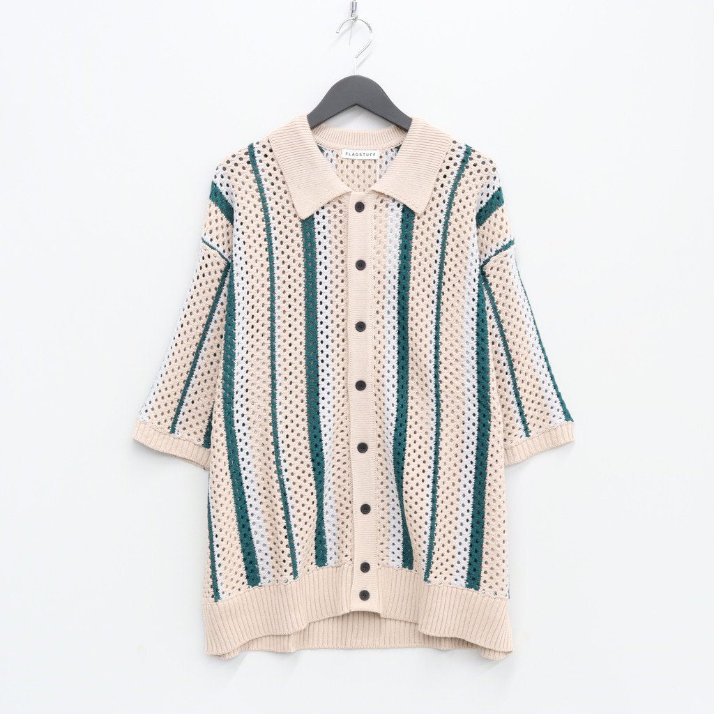 STRIPE KINT S/S SUMMER CARDIGAN #PINK [23AW-FS-SPOT-01/FS1344]